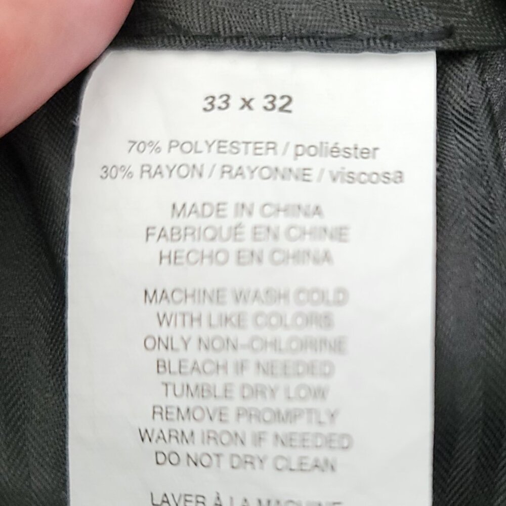 Men's Savane  Grey Dress Pants 33 x32 - Picture 10 of 10
